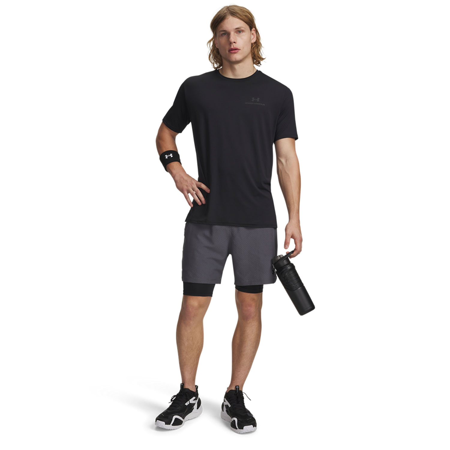 Under Armour Vanish 2.0 2 in 1 6in Shorts - Castlerock/Black