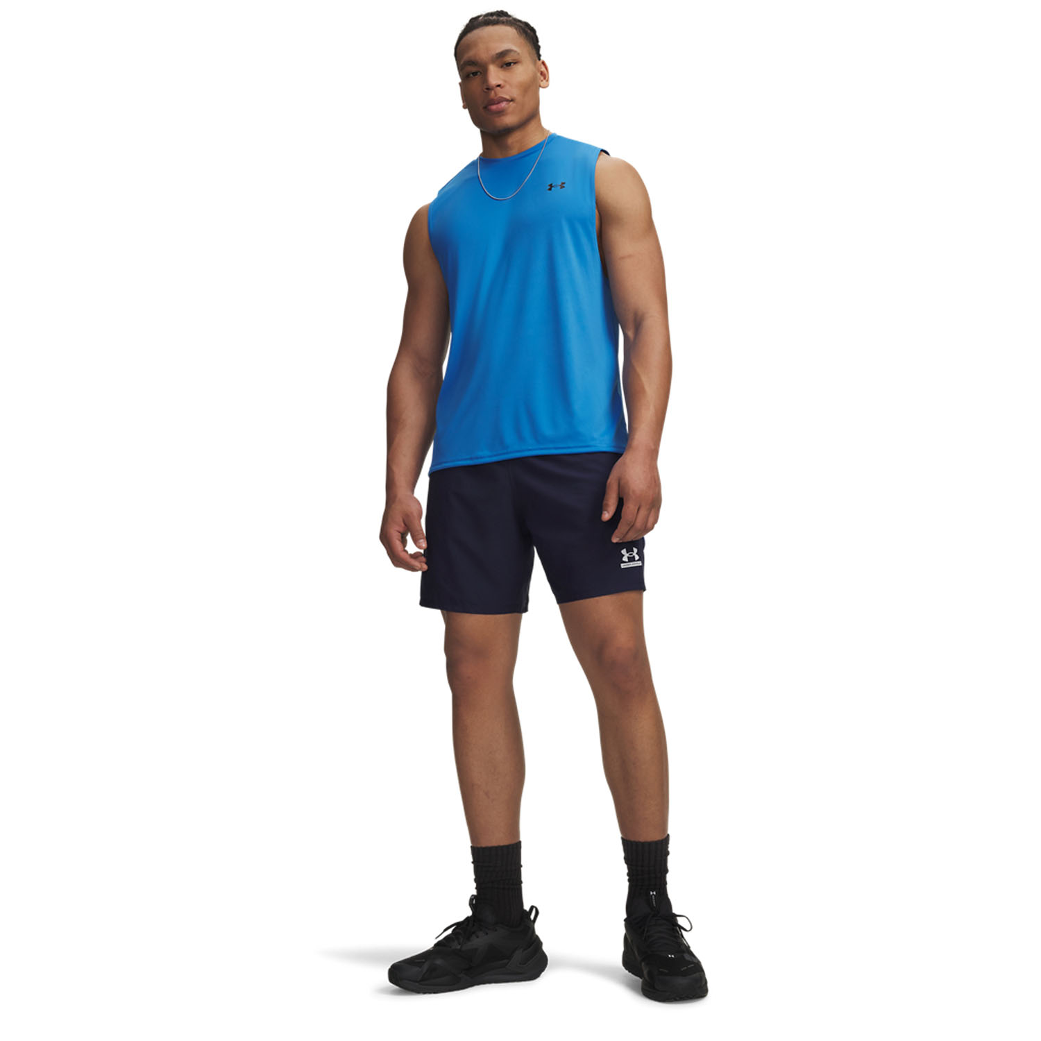 Under Armour Tech 7in Shorts - Midnight Navy/Aegean Blue/White