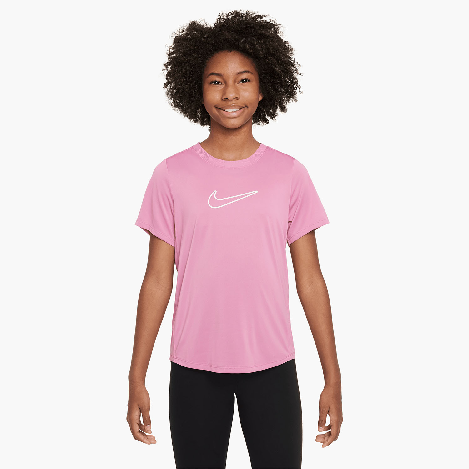 Nike Dri-FIT One T-Shirt Girl - Pink Rise/White