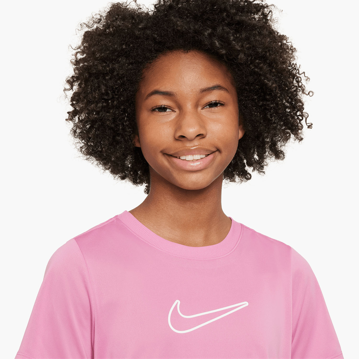 Nike Dri-FIT One T-Shirt Girl - Pink Rise/White