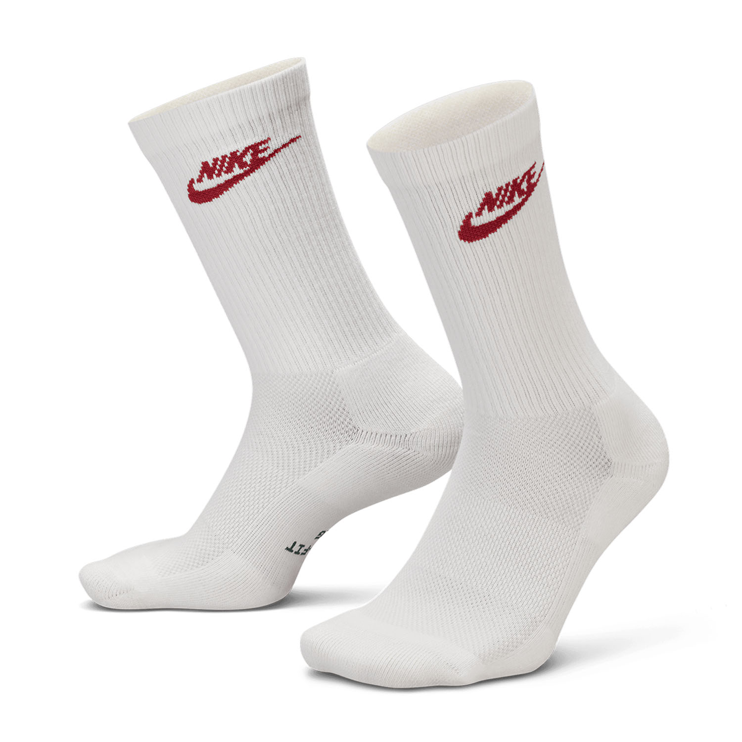 Nike Everyday Elevated Dri-FIT Crew x 3 Calcetines - White/Red