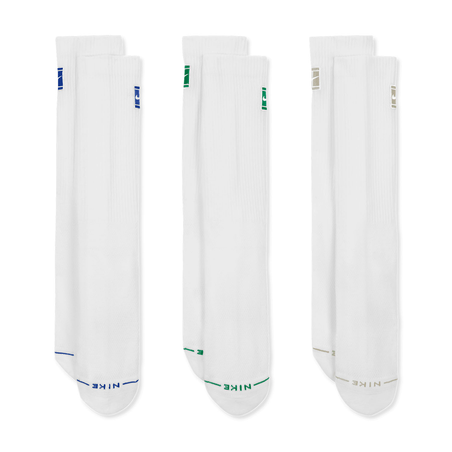 Nike Court Everyday Elevated x 3 Calcetines - White/Blue