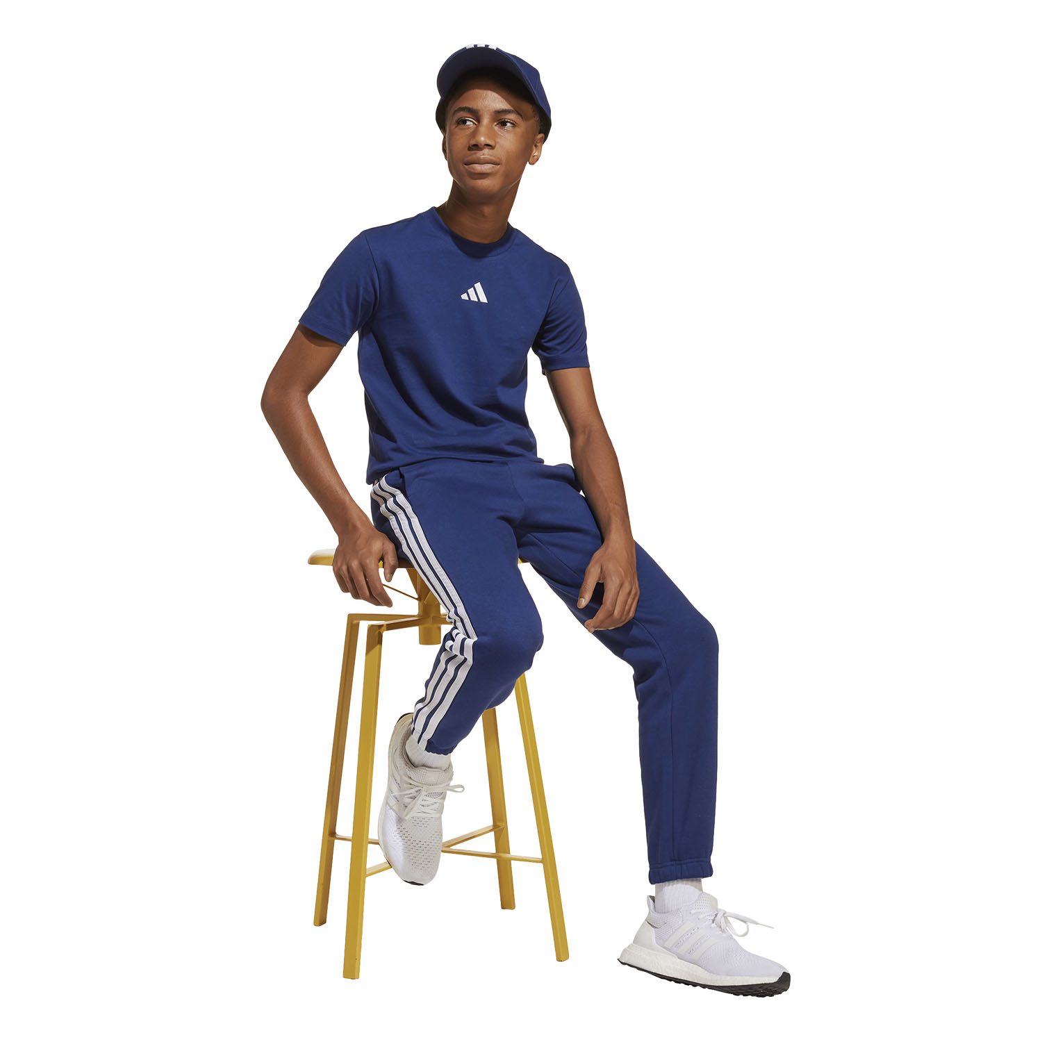 adidas Essentials 3 Stripes Pants Junior - Dark Blue/White