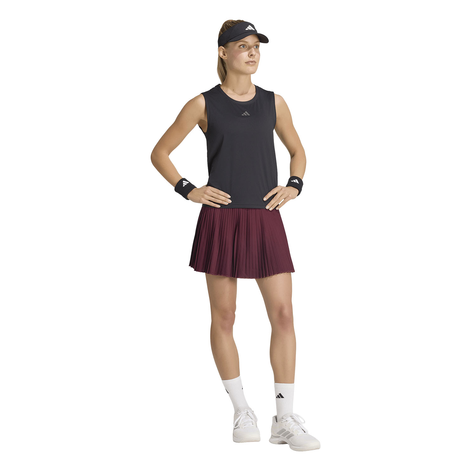 adidas Club Pleated Logo Skirt - Maroon