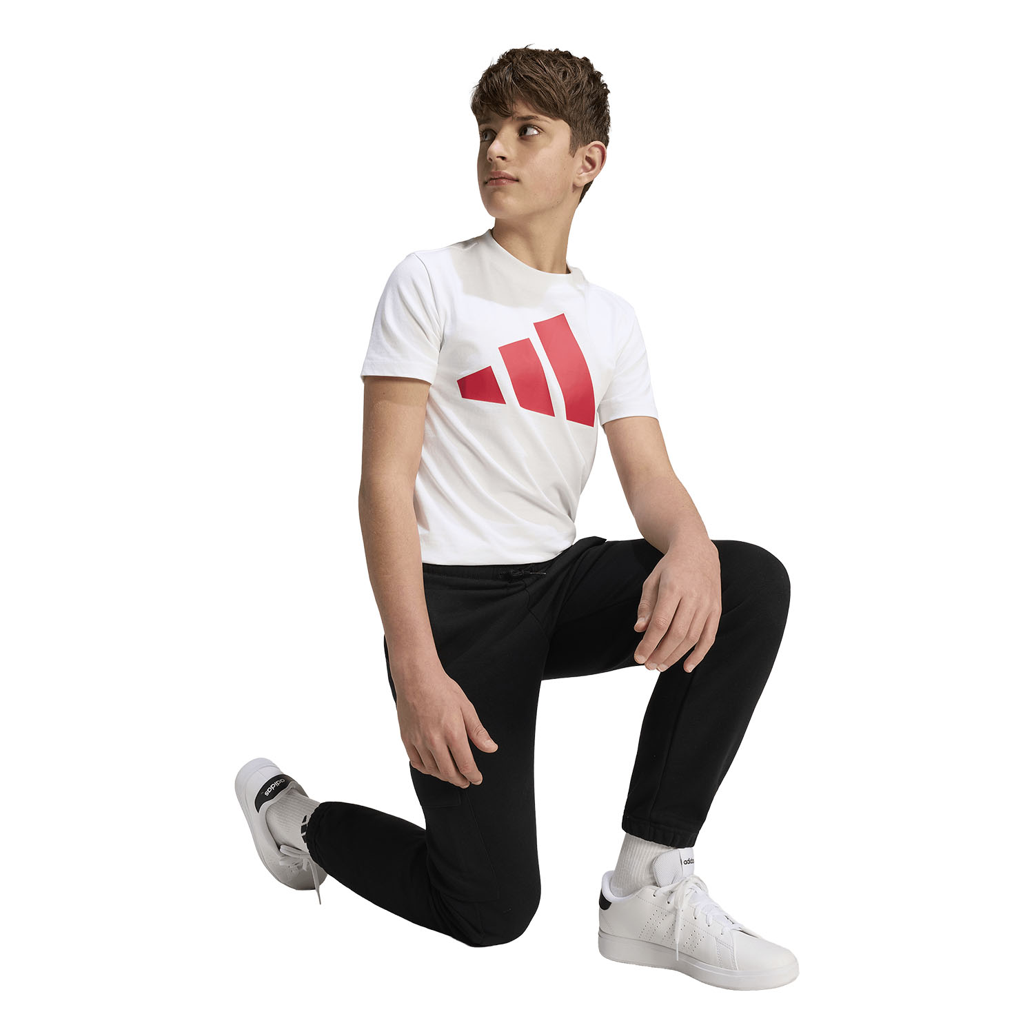 adidas Essentials T-Shirt Kids - White/Pure Ruby