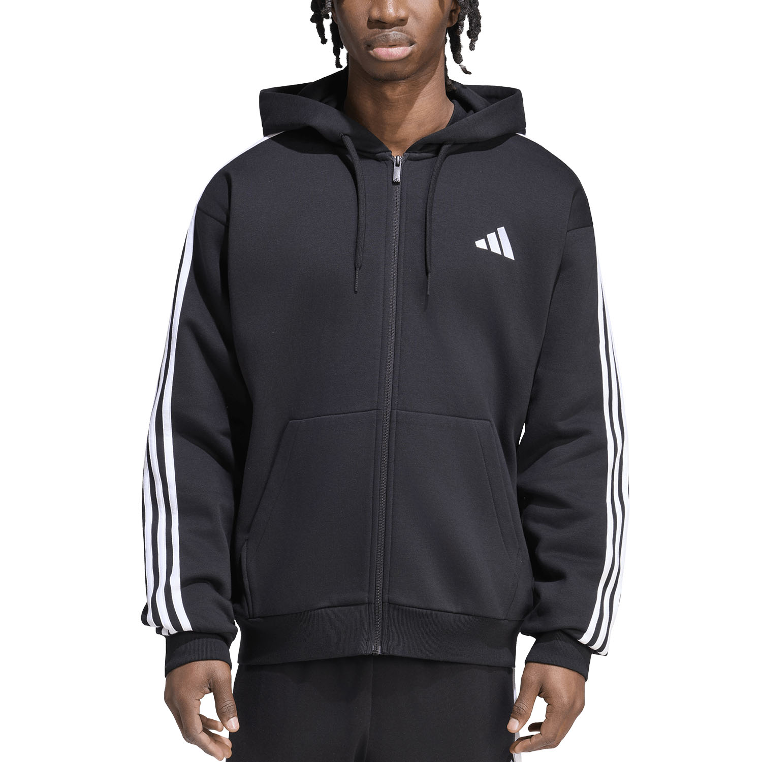 adidas Essentials 3 Stripes Print Felpa - Black/White