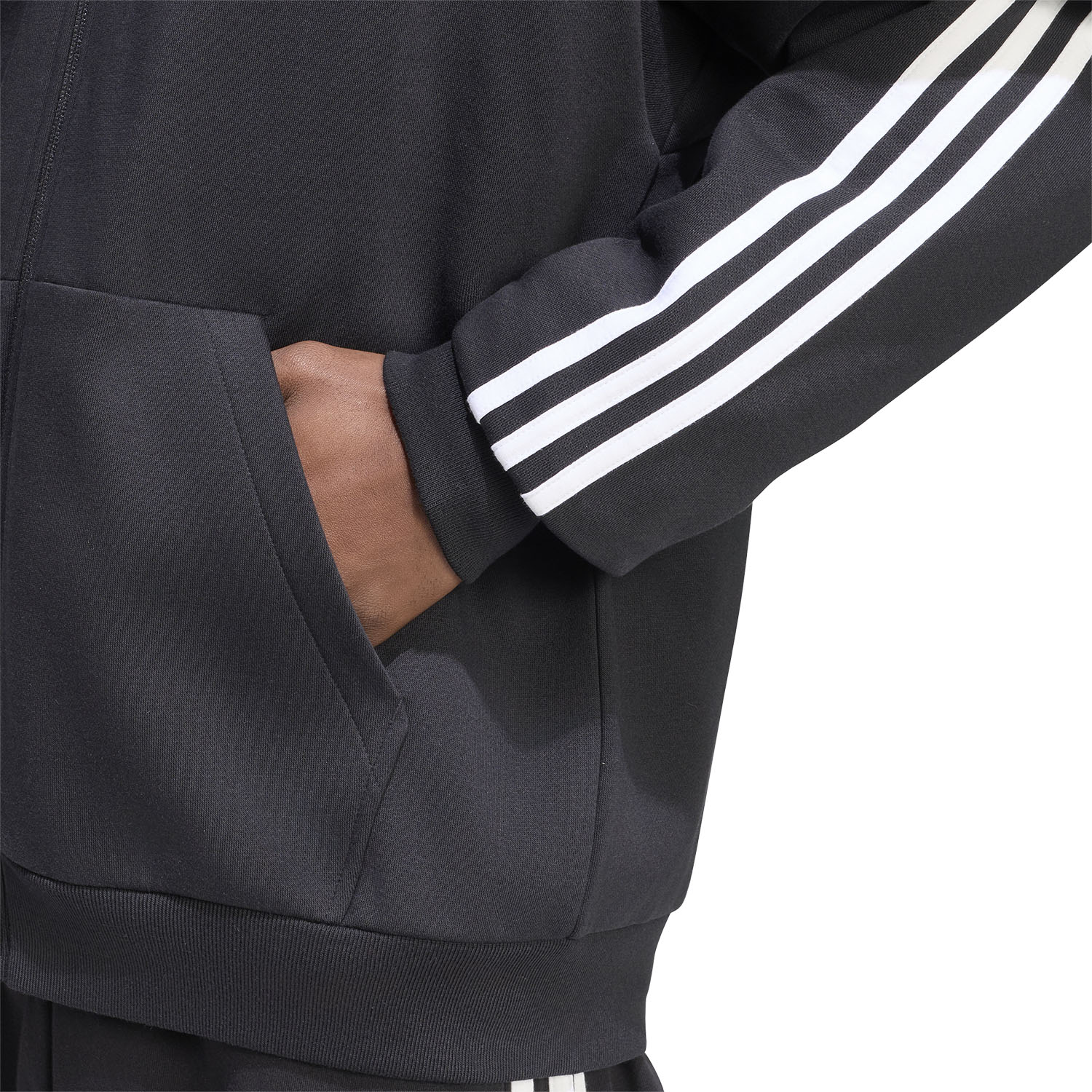 adidas Essentials 3 Stripes Print Felpa - Black/White