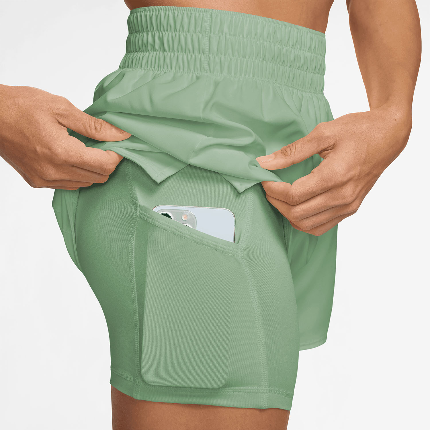 Nike Classic One 2 in 1 3in Shorts - Steam/White