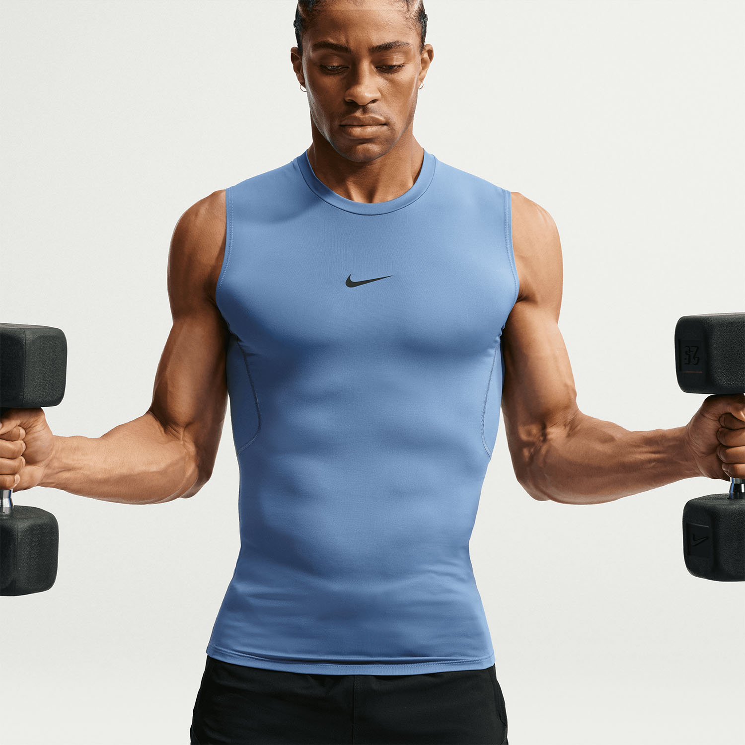 Nike Pro Dri-FIT Logo Top - Indigo Storm/Black