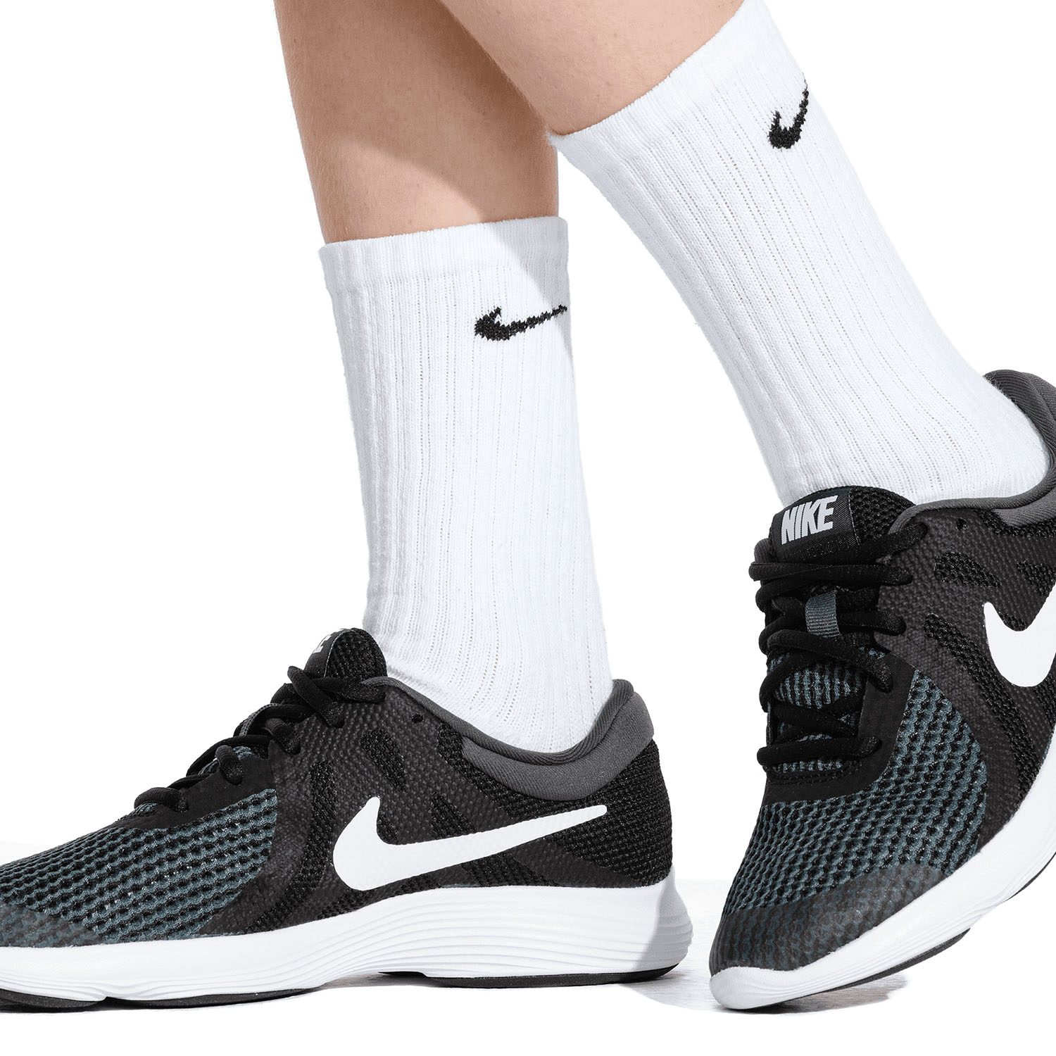 Nike Everyday Crew x 6 Calcetines Niños - White/Black