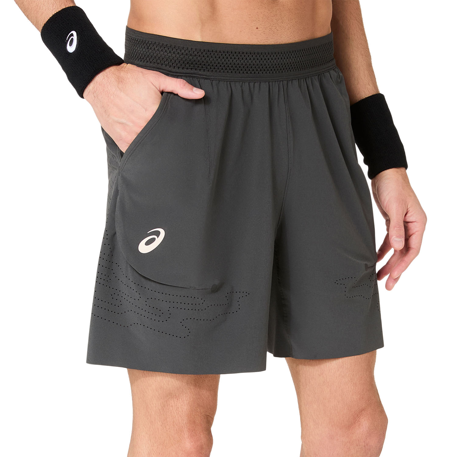 ASICS Match Laser Cut 7in Shorts - Graphite Grey/Night Energy