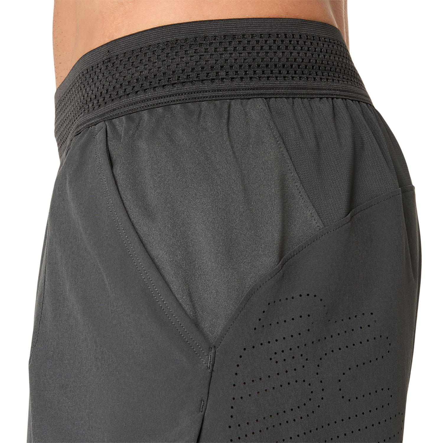 ASICS Match Laser Cut 7in Shorts - Graphite Grey/Night Energy