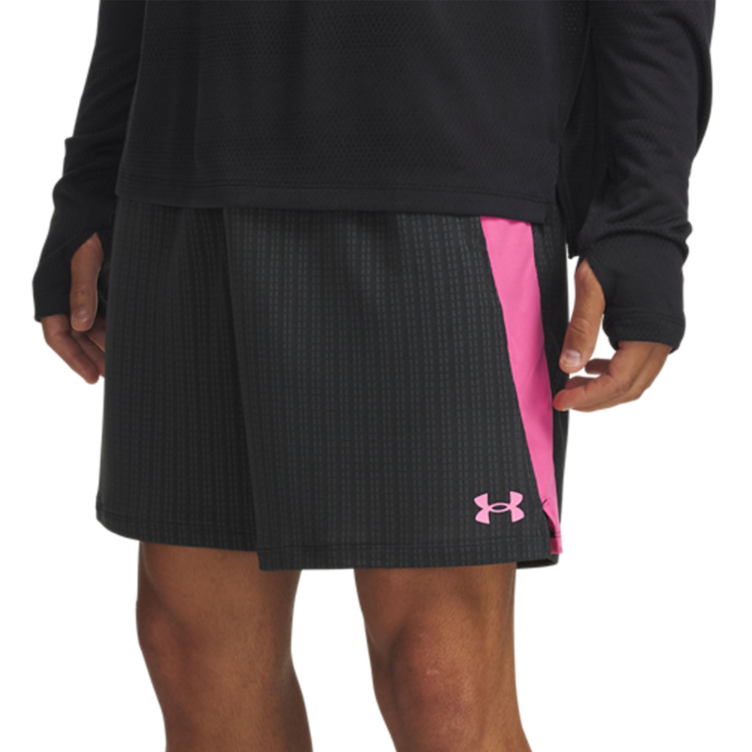 Under Armour Tech Vent Jacquard 7in Shorts - Ultimate Black/Pink Frenzy