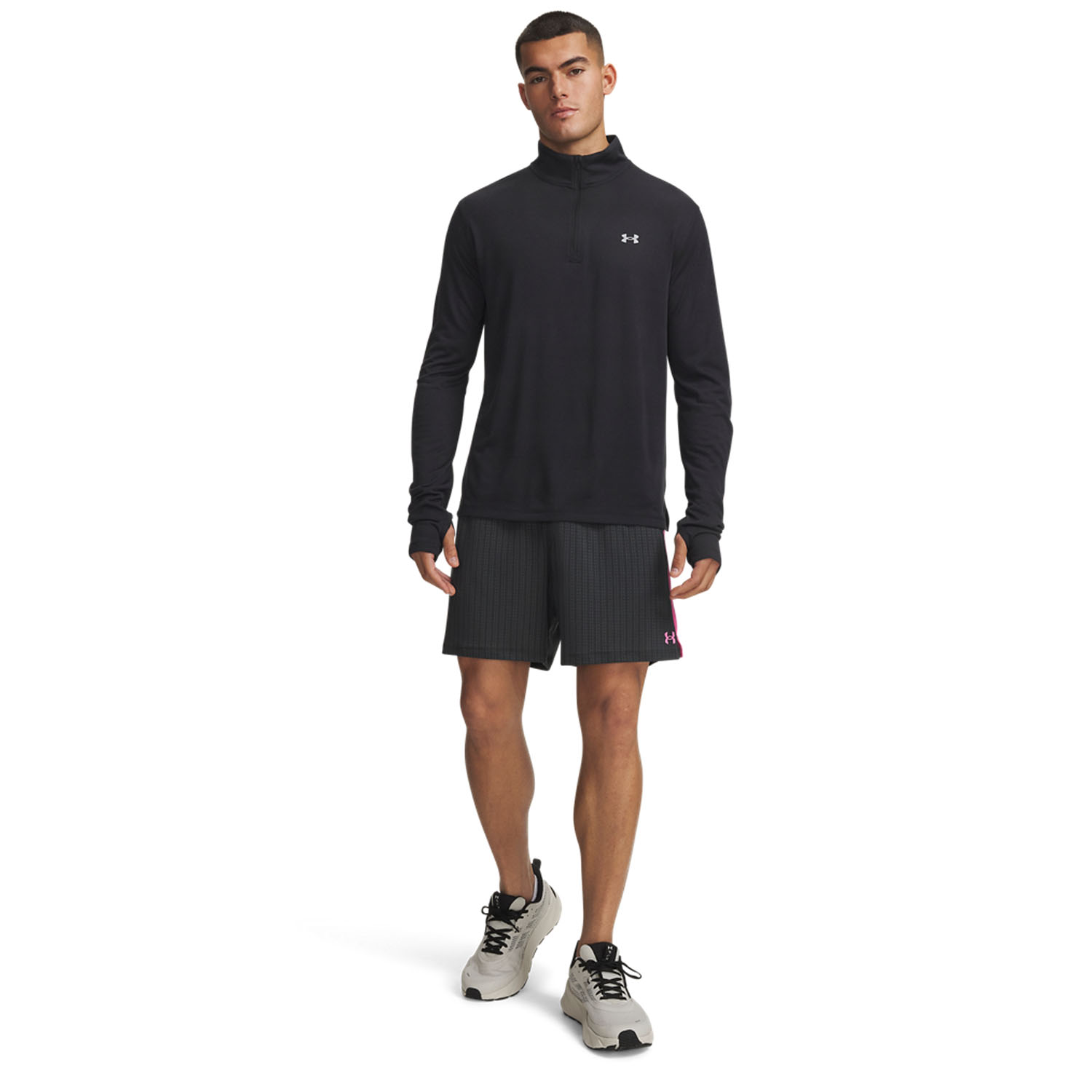Under Armour Tech Vent Jacquard 7in Shorts - Ultimate Black/Pink Frenzy