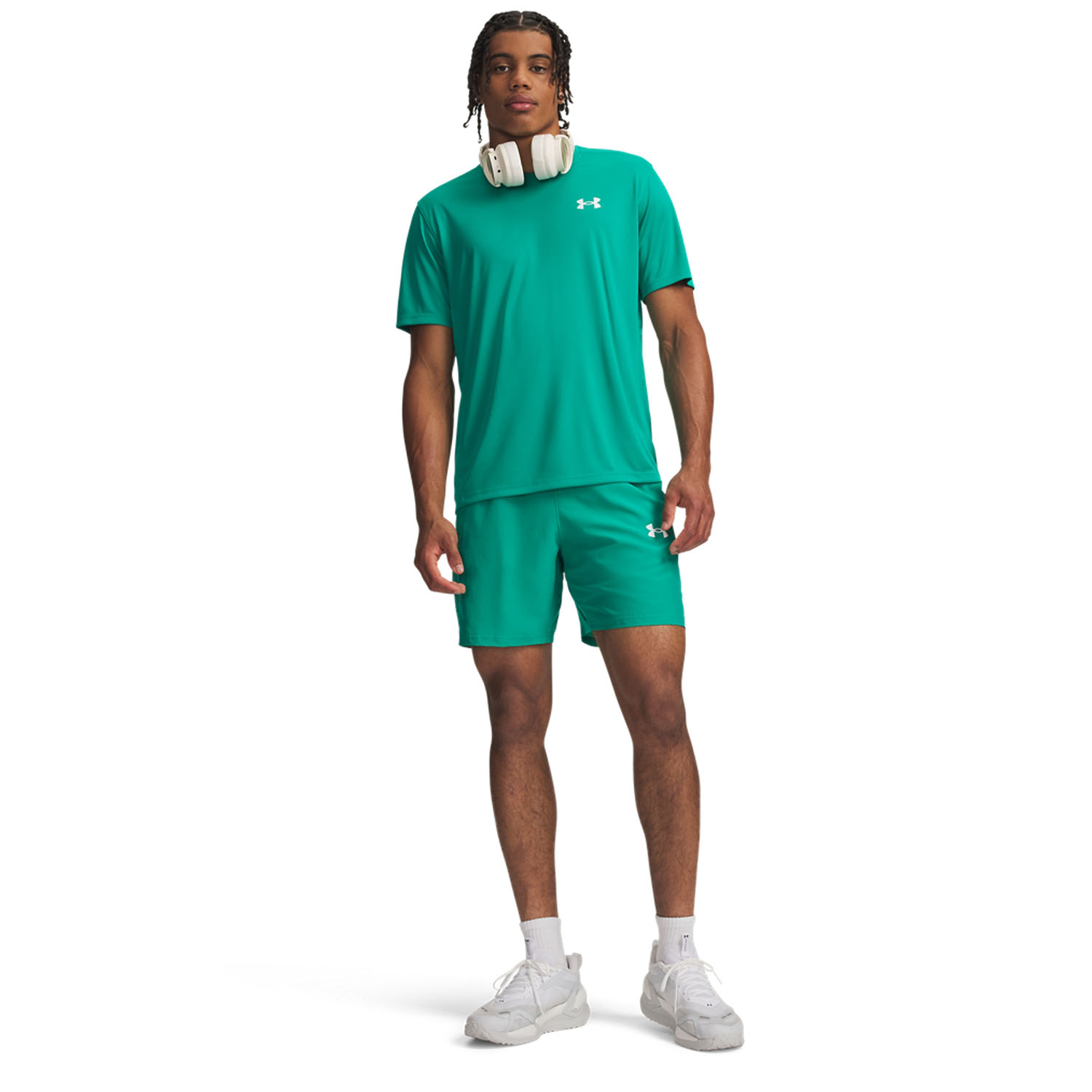 Under Armour Tech Utility Pro 7in Shorts - Geode Green/White