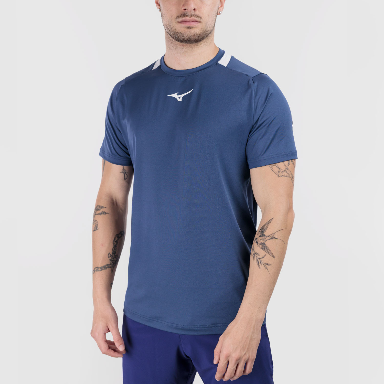 Mizuno Logo Maglietta - Insignia Blue/Cloudscape