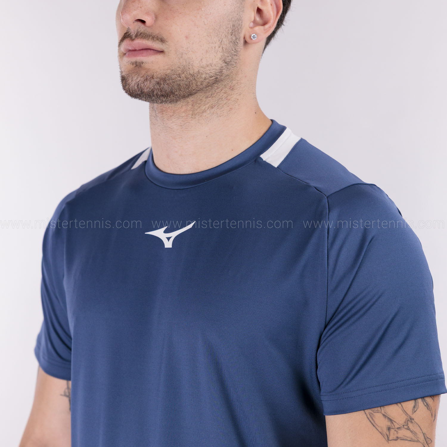 Mizuno Logo Maglietta - Insignia Blue/Cloudscape