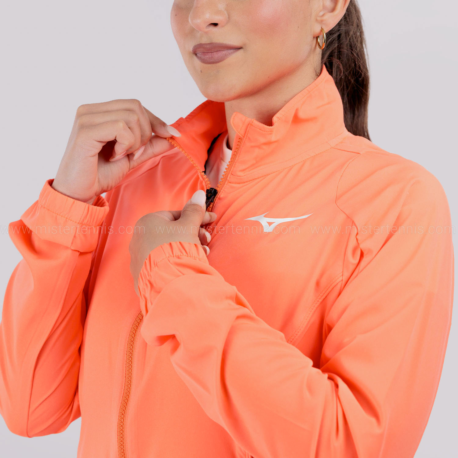 Mizuno Frontier Shadow Logo Giacca - Lava Orange