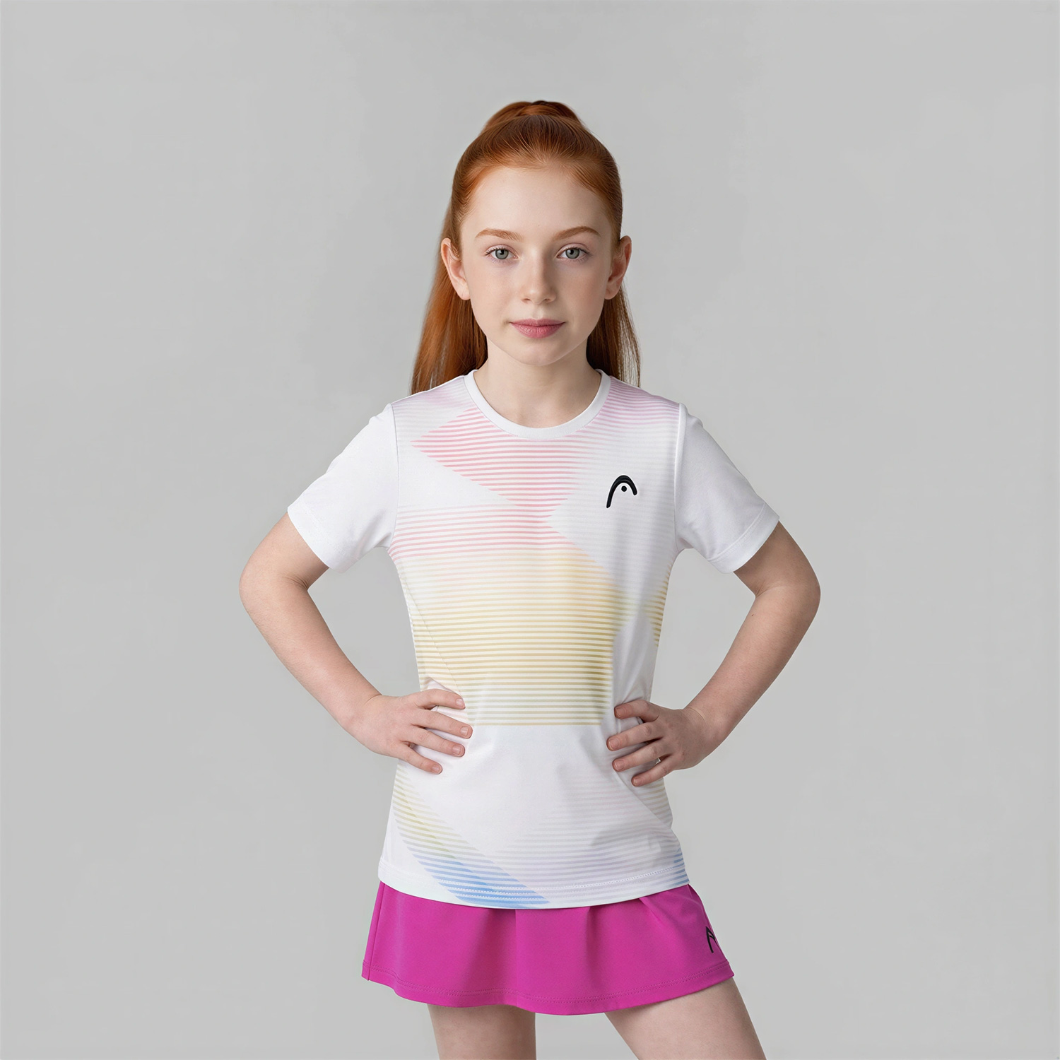 HEAD Tie Break II Camiseta Niña - Light Blue/Print Vision