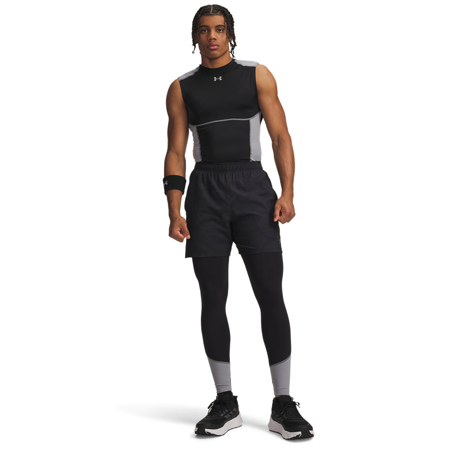 Under Armour HeatGear Elite Long Tights - Ultimate Black/Steel/Reflective