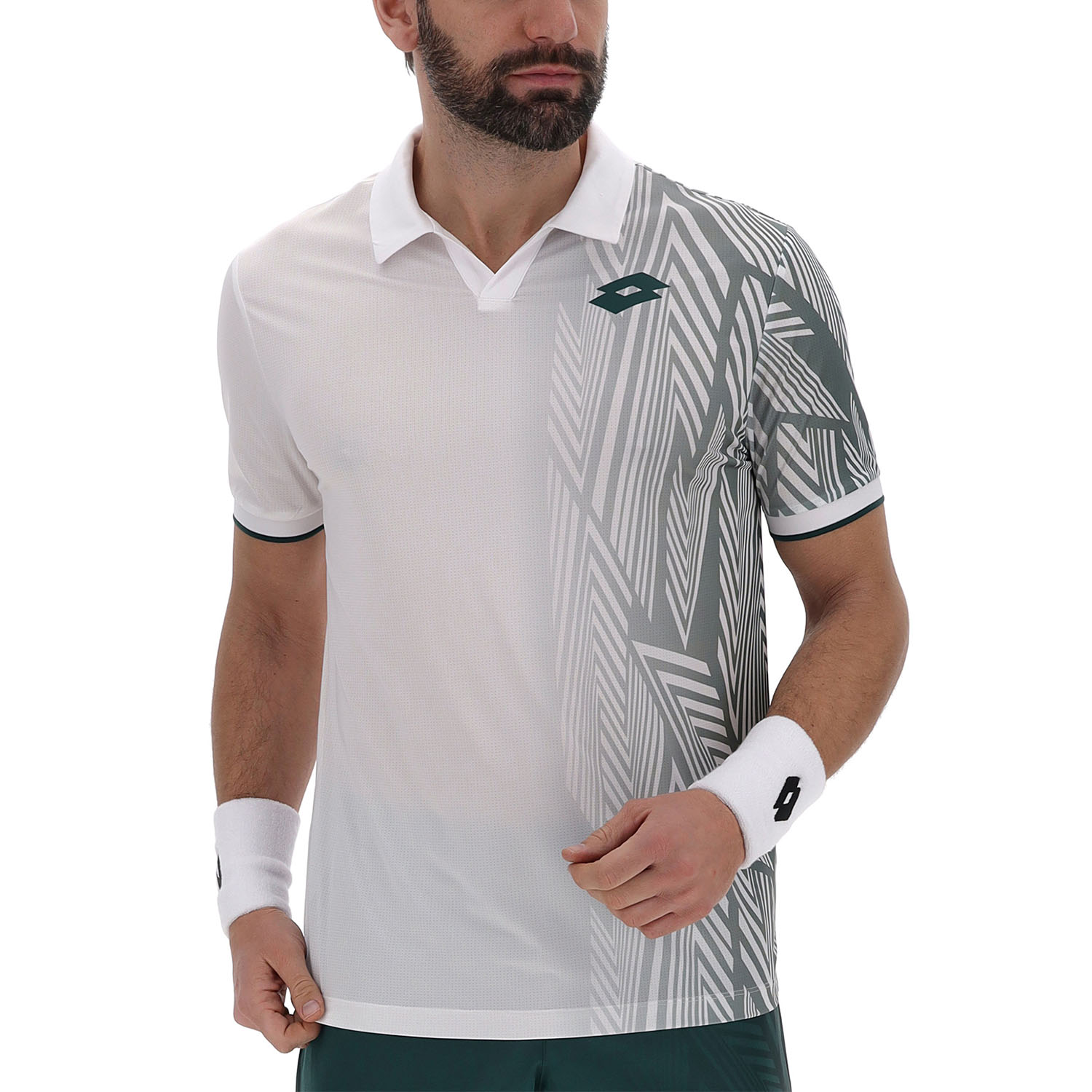 Lotto Tech VI Polo - Bright White/Biome Green
