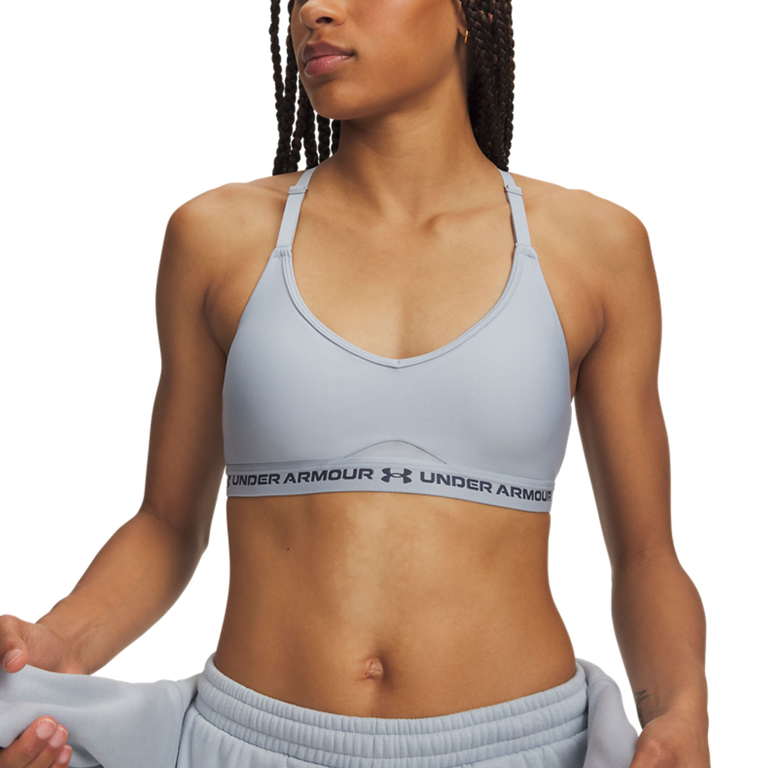 Under Armour Crossback Low Strap Sports Bra - Blue Fog/Downpour Gray