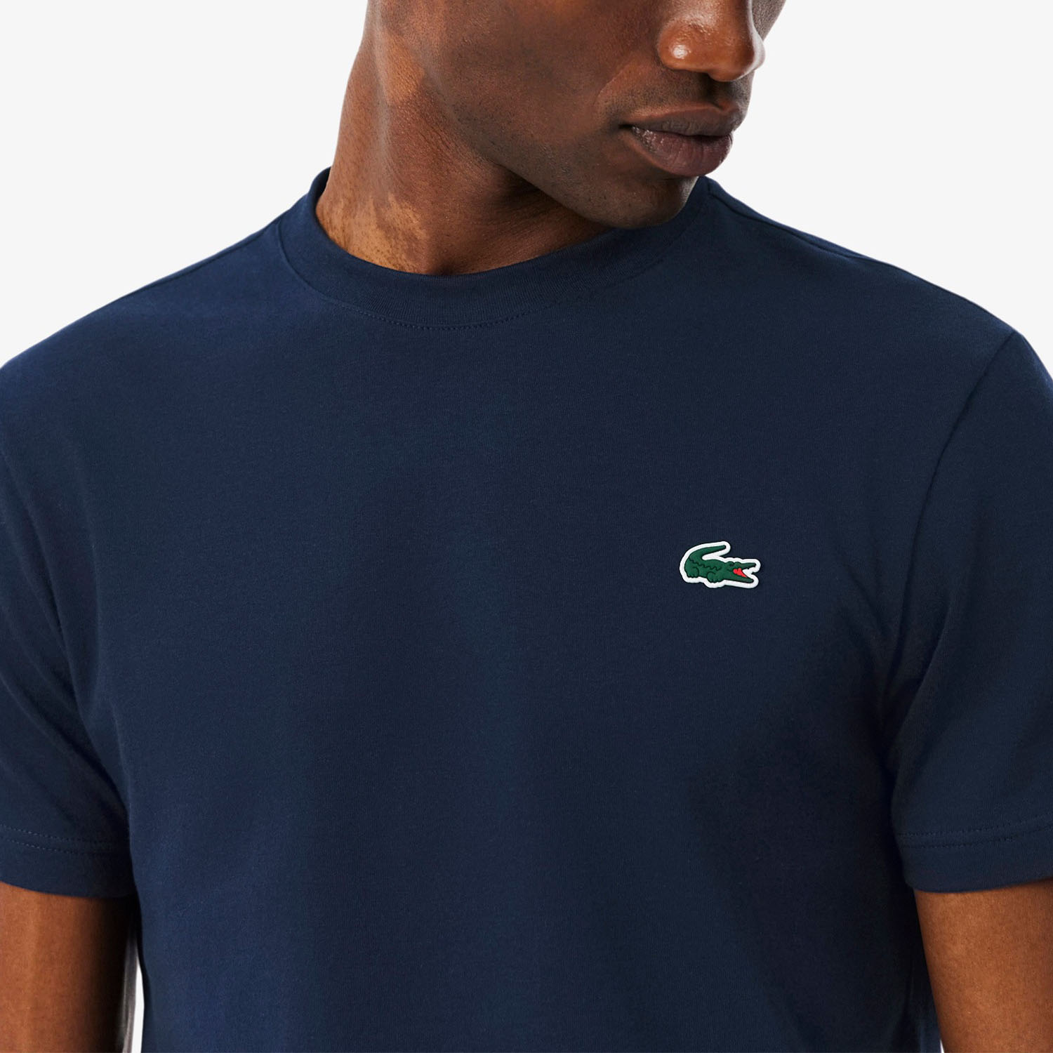 Lacoste Ultra Dry Back Print Maglietta - Bleu Marine/Blanc