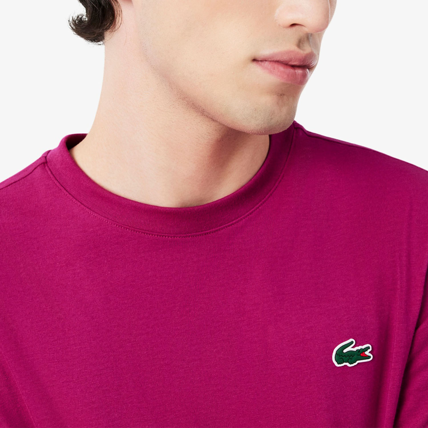 Lacoste Ultra Dry Back Print T-Shirt - Rose Fushia/Blanc