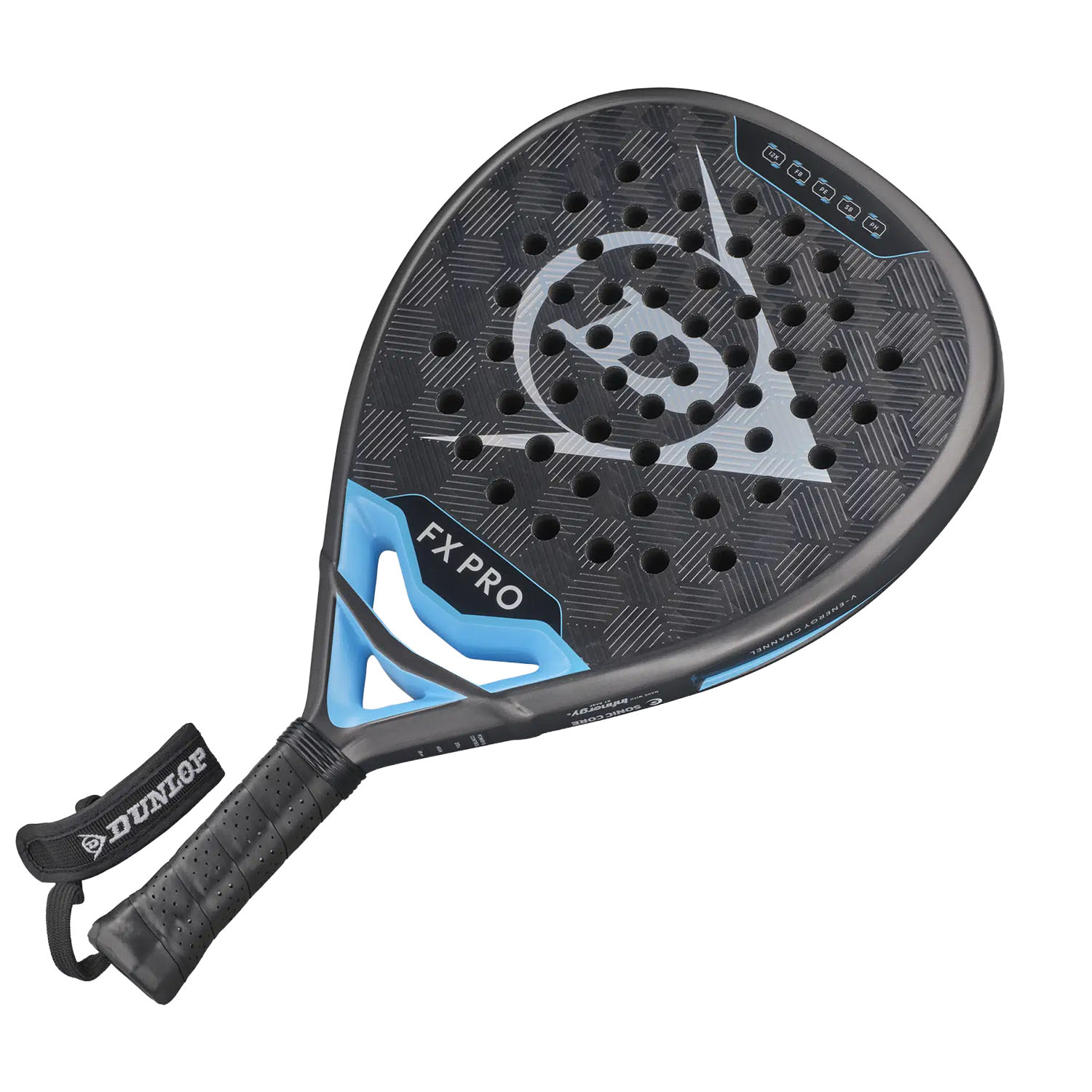 Dunlop FX PRO Padel - Neon Cyan/Rainbow Foil/Black/White