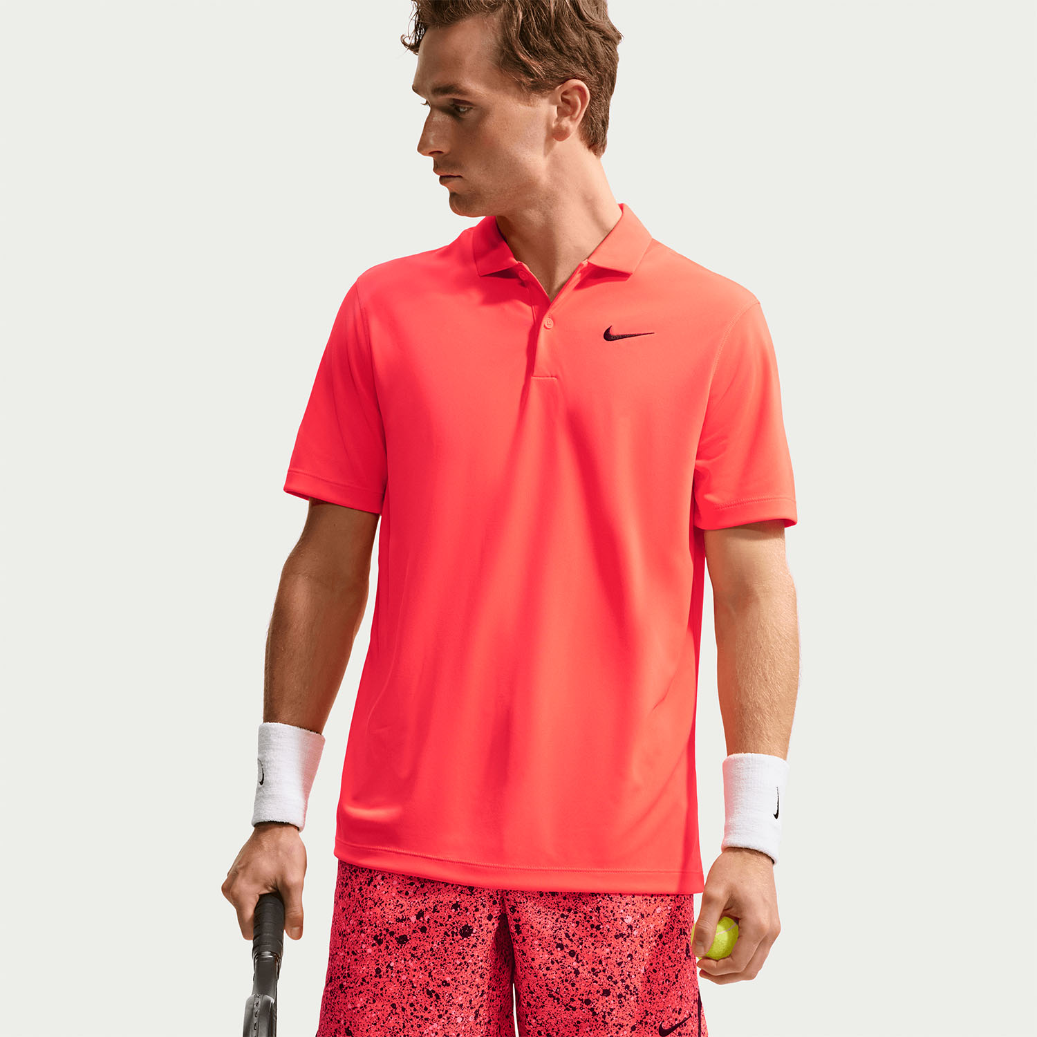 Nike Dri-FIT Solid Logo Polo - Bright Crimson/Black