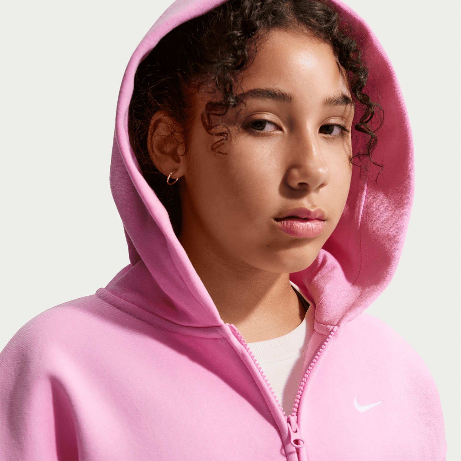 Nike Studio Fleece Sudadera Niña - Pink Rise/White