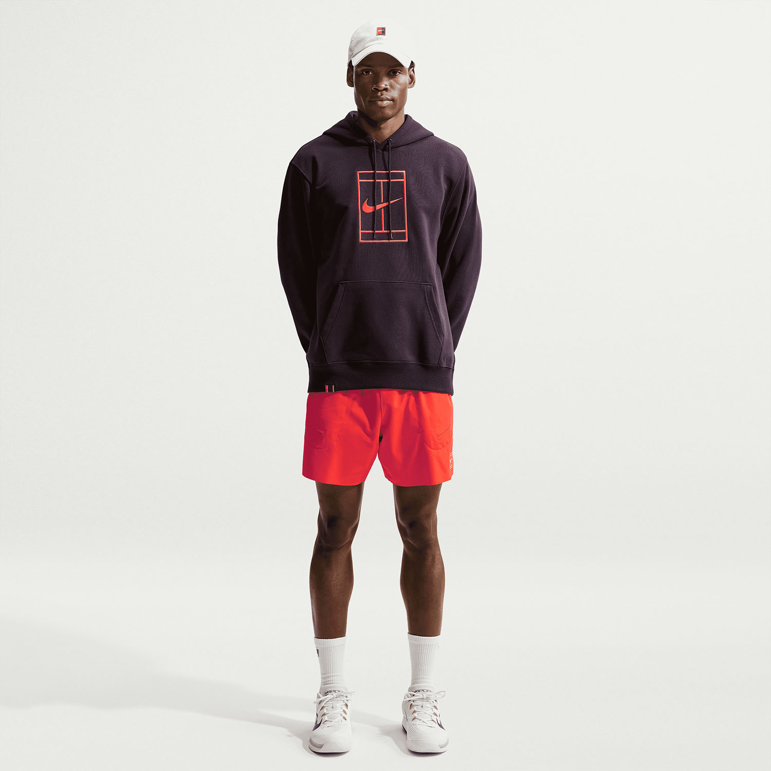 Nike Court Dri-FIT Hoodie - Burgundy Ash/Bright Crimson