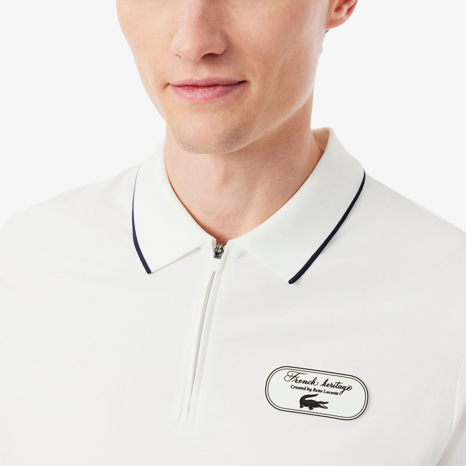 Lacoste Heritage Polo - Blanc/Bleu Marine
