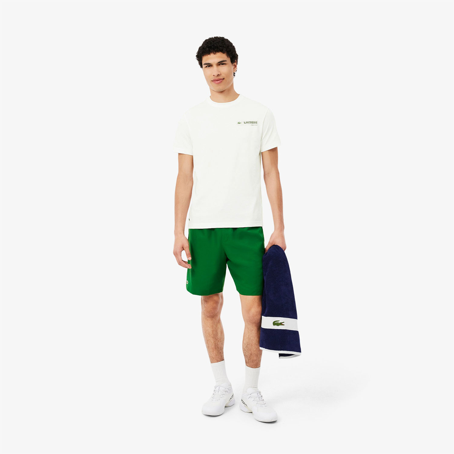 Lacoste Printed Graphic Camiseta - Blanc/Vert