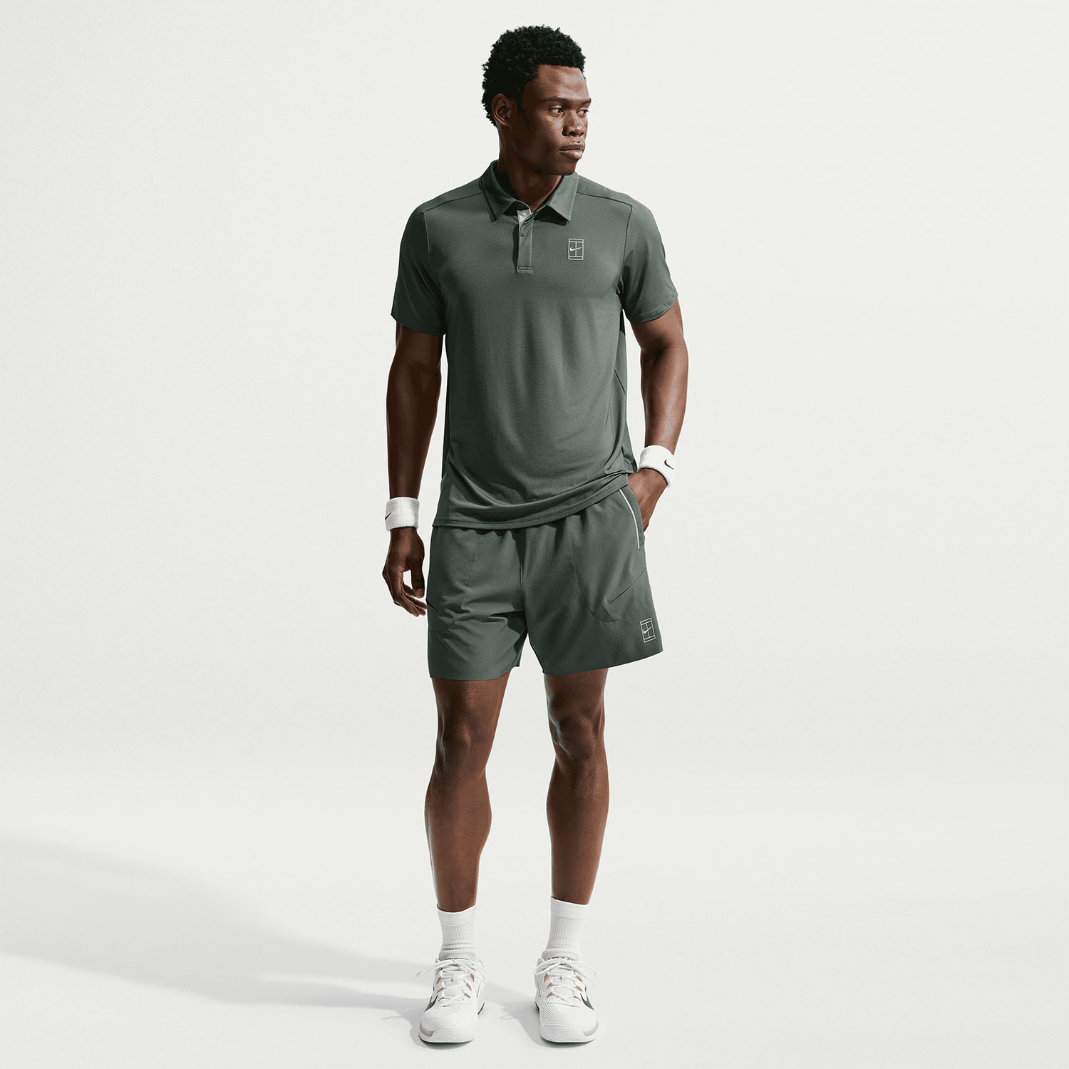 Nike Court Advantage 6in Shorts - Camo Green/Cucumber Calm