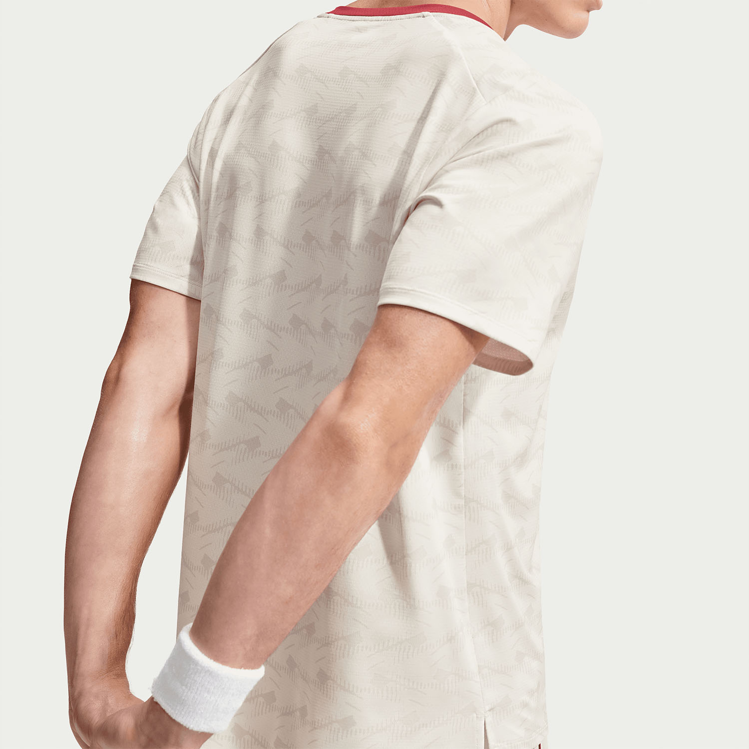 Nike Court Advantage T-Shirt - Light Bone/Tough Red/Black