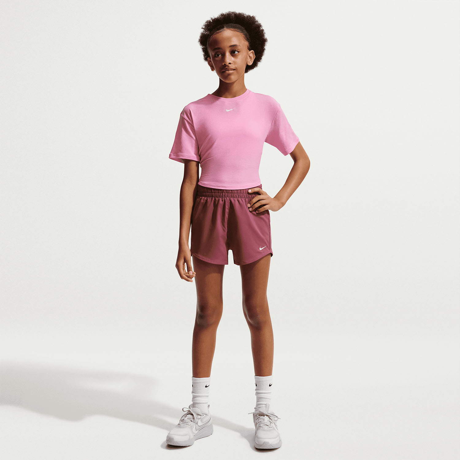 Nike Dri-FIT One 3in Shorts Girl - Pink Smoke/White