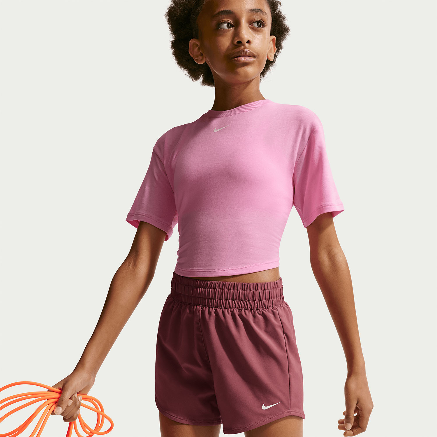 Nike Dri-FIT One 3in Shorts Girl - Pink Smoke/White