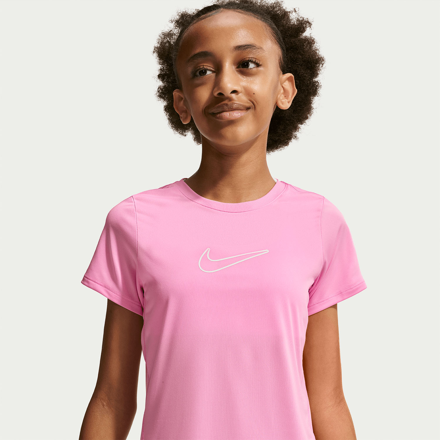 Nike Dri-FIT One T-Shirt Girl - Pink Rise/White