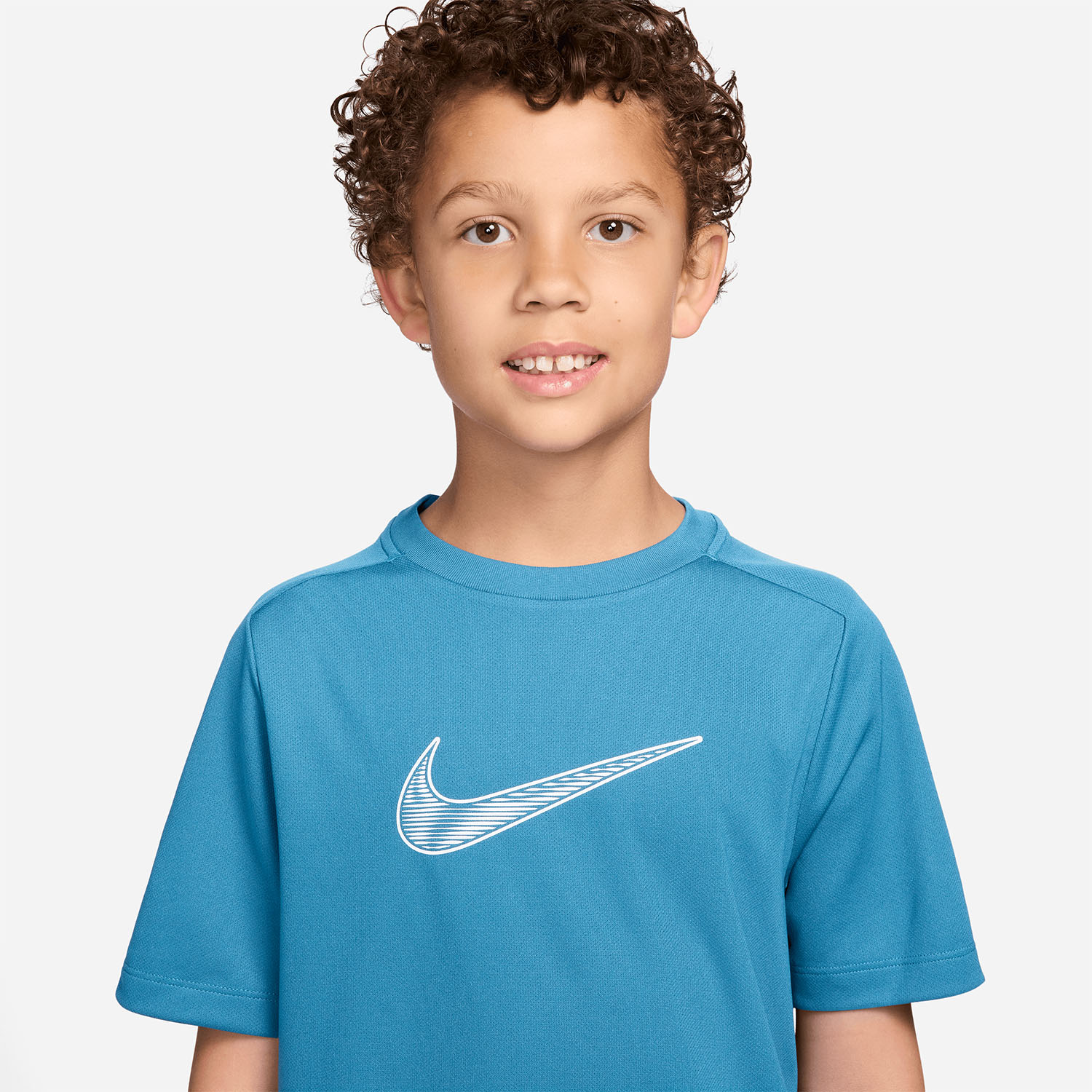 Nike Multi Swoosh T-Shirt Boy - Light Current Blue/White