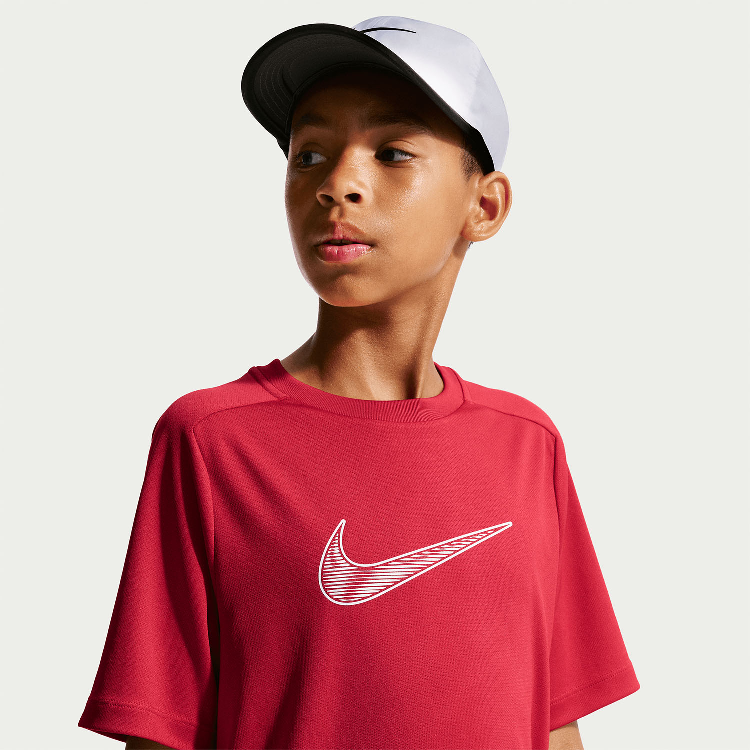 Nike Multi Swoosh T-Shirt Boy - Tough Red/White