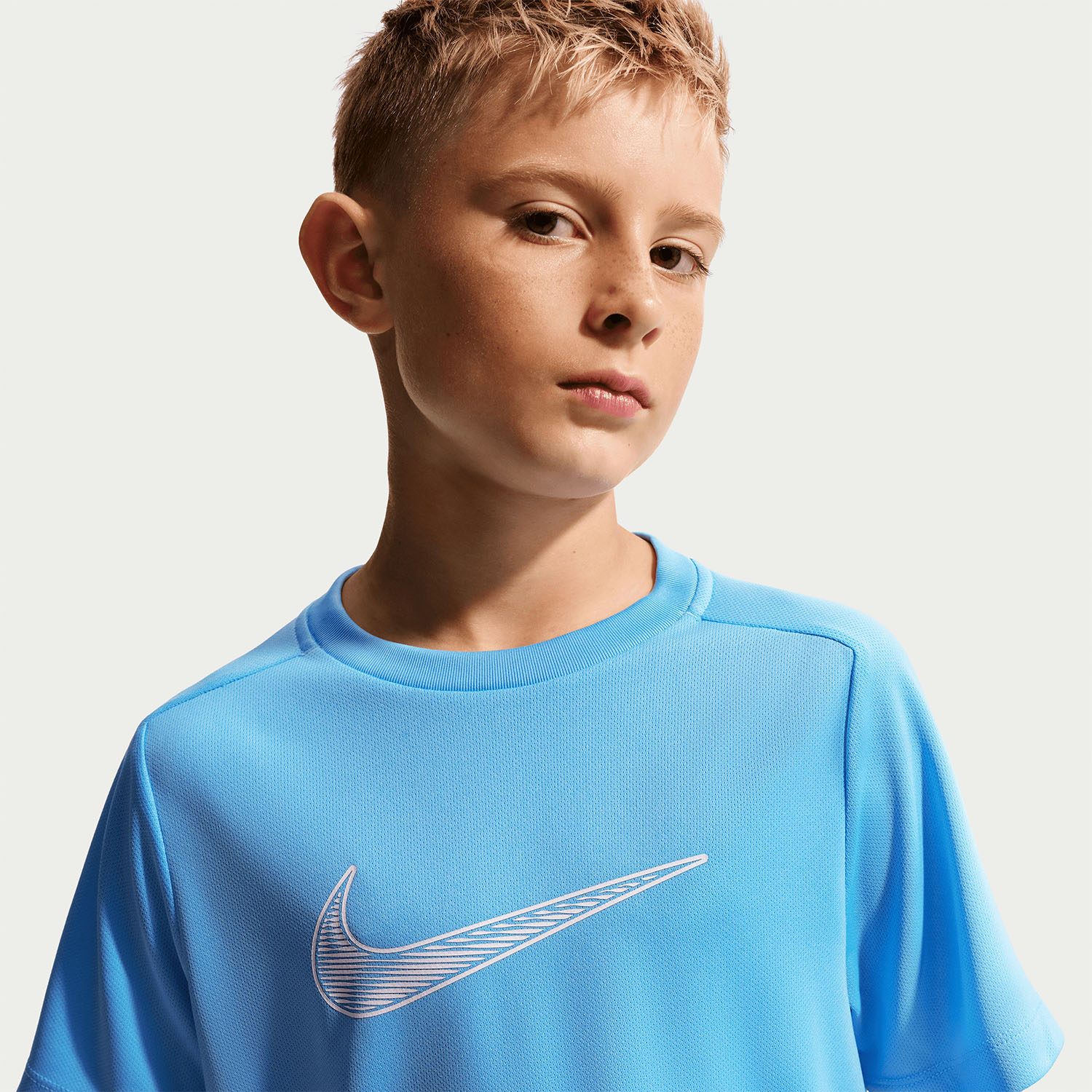 Nike Multi Swoosh T-Shirt Boy - Football Blue/White