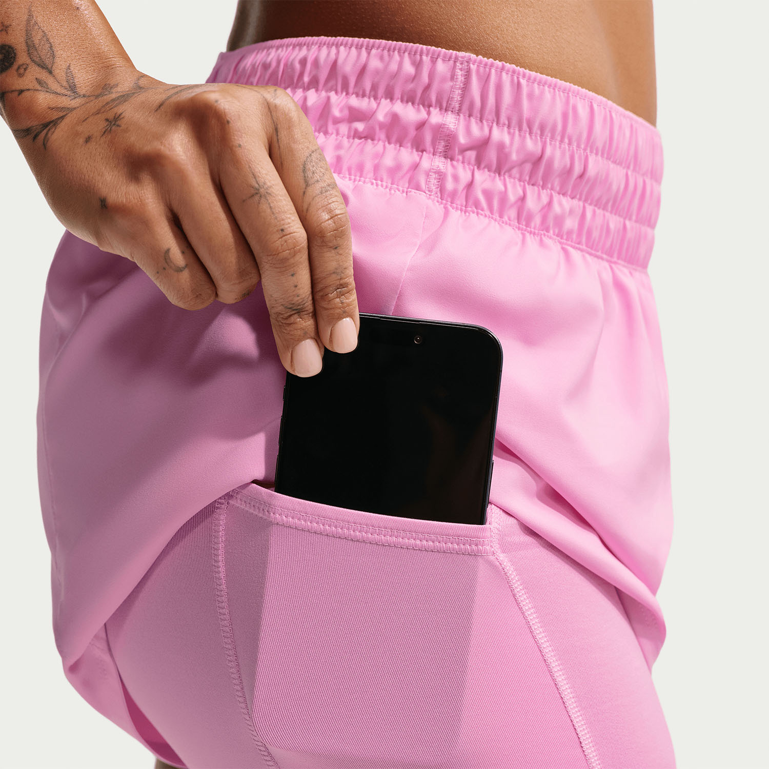 Nike One 2 in 1 3in Shorts - Pink Rise/White