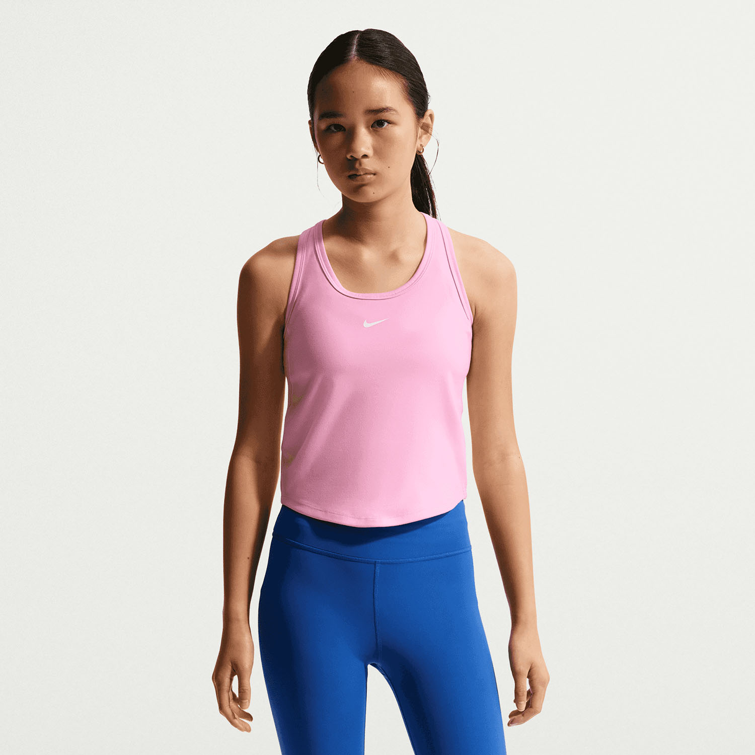 Nike One Fitted Canotta Bambina - Pink Rise/White