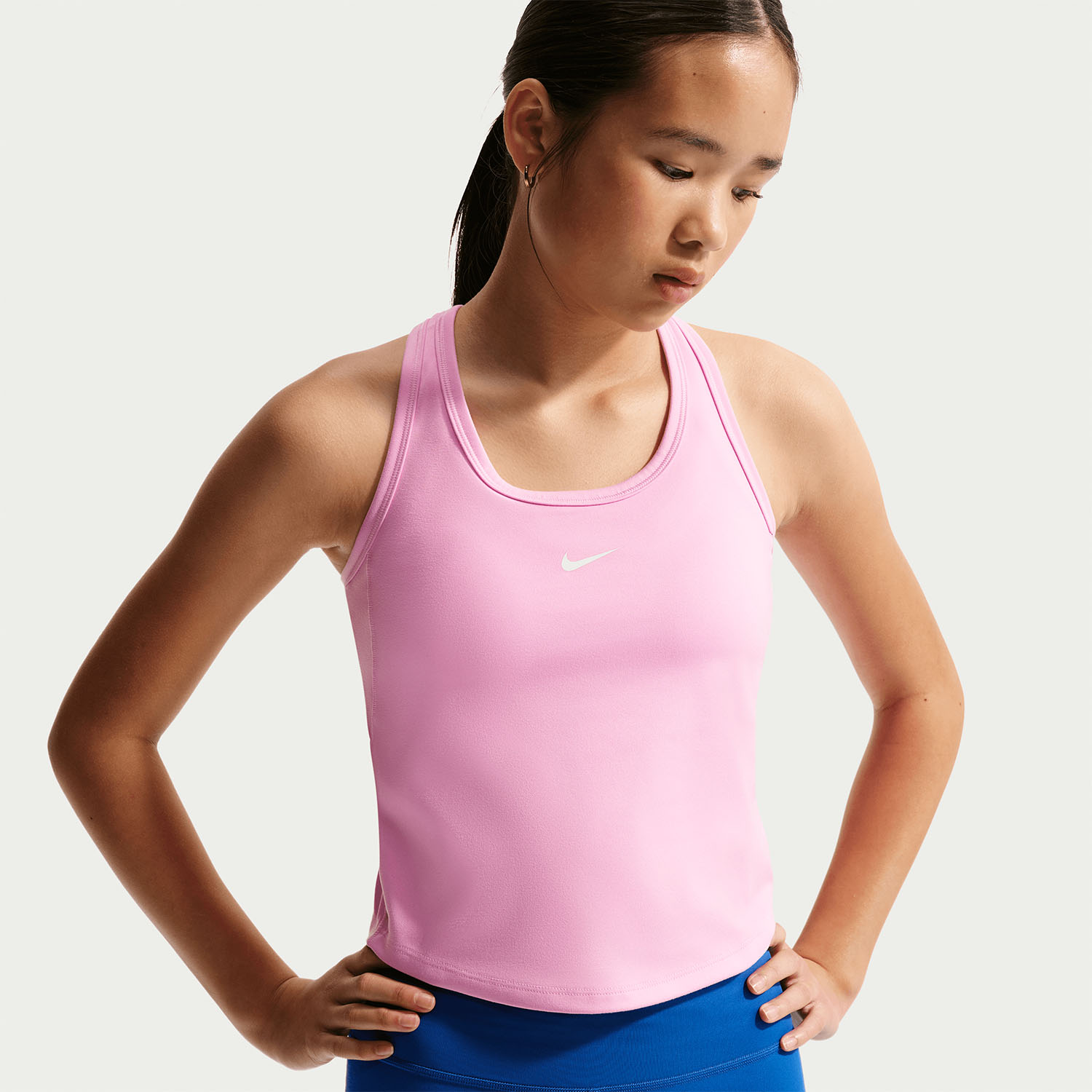 Nike One Fitted Canotta Bambina - Pink Rise/White