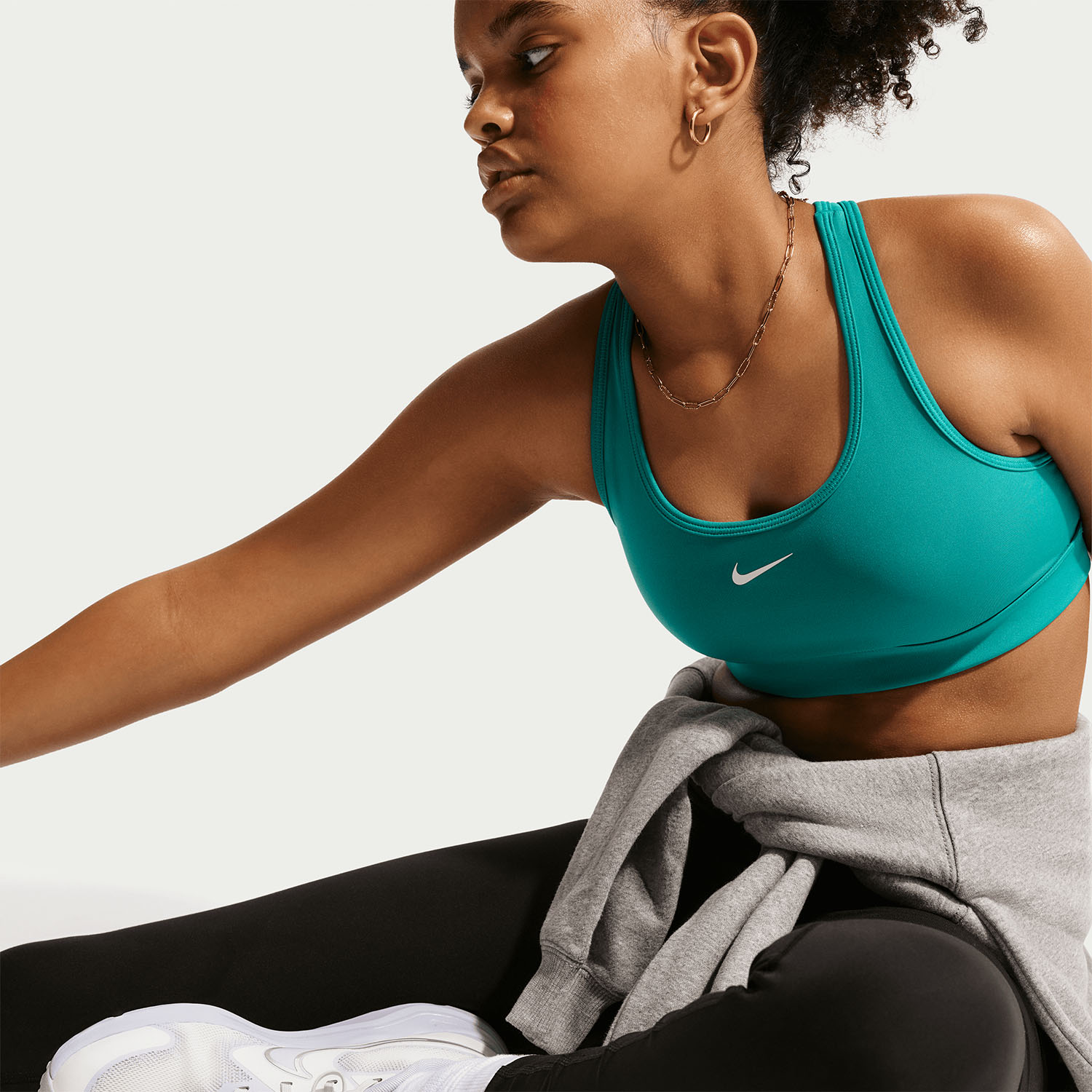 Nike Swoosh Logo Sports Bra Girl - Energy/White