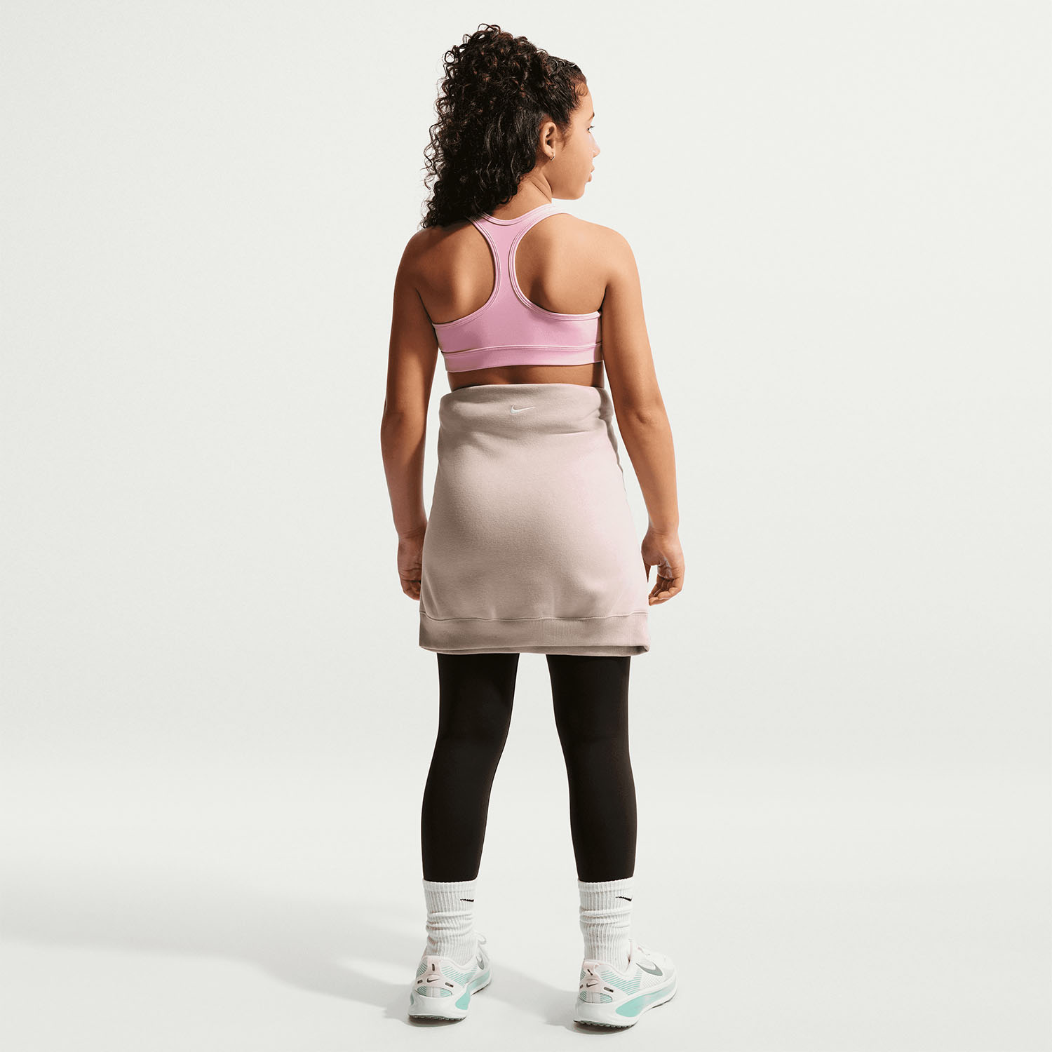 Nike Swoosh Logo Sports Bra Girl - Pink Rise/White