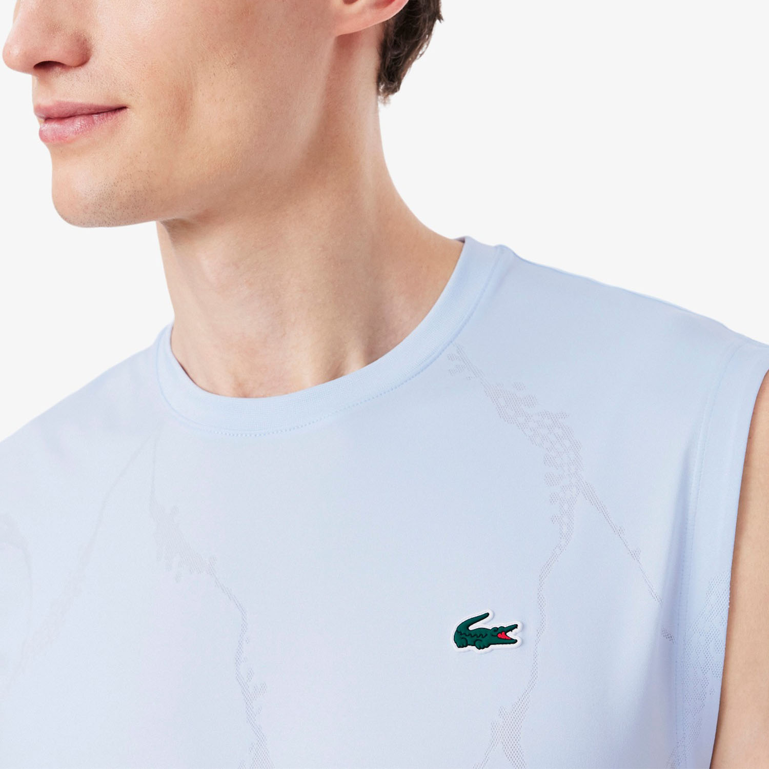 Lacoste Ultra Dry Crocodile Top - Bleu Clair