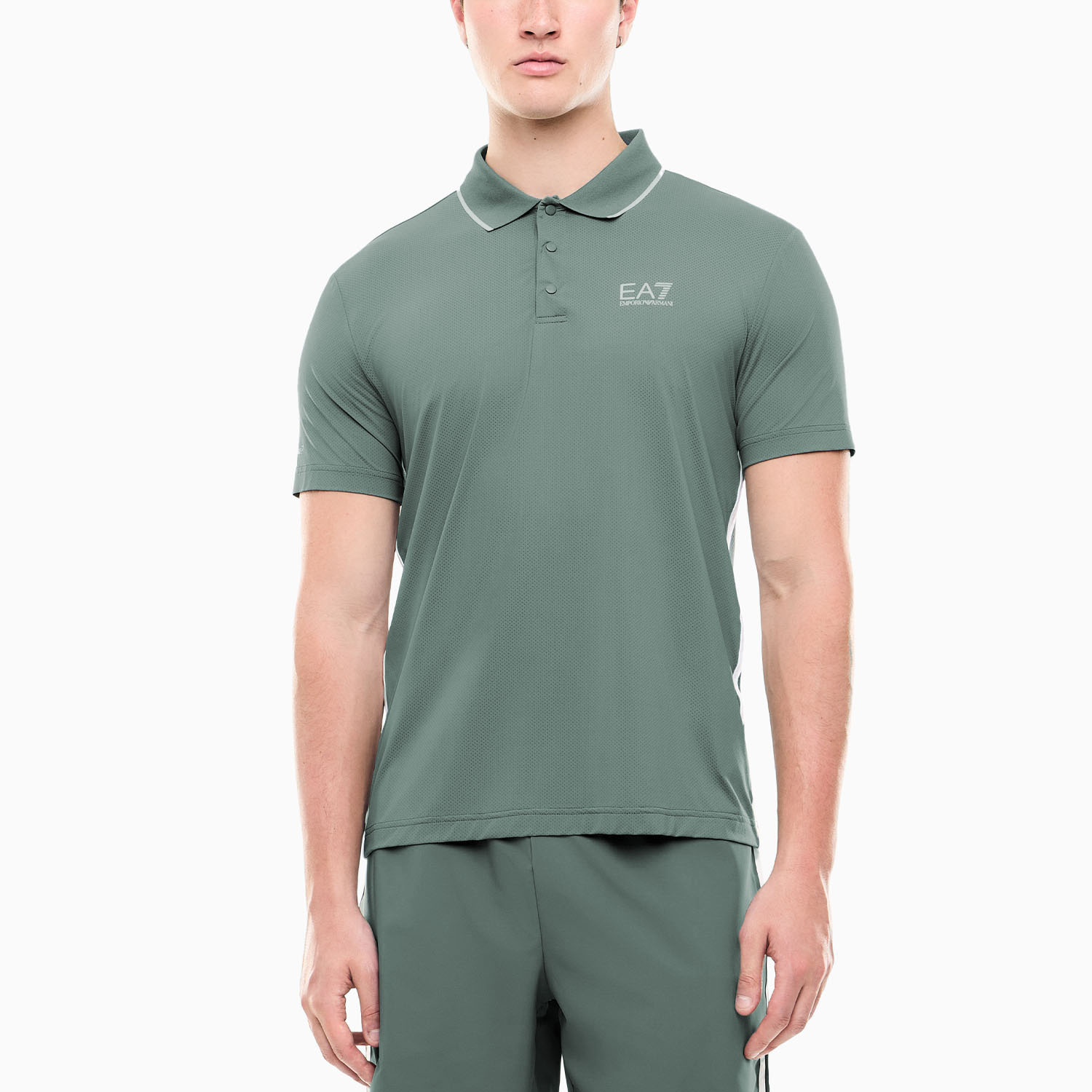 EA7 Pro Match Polo - Silver Pine