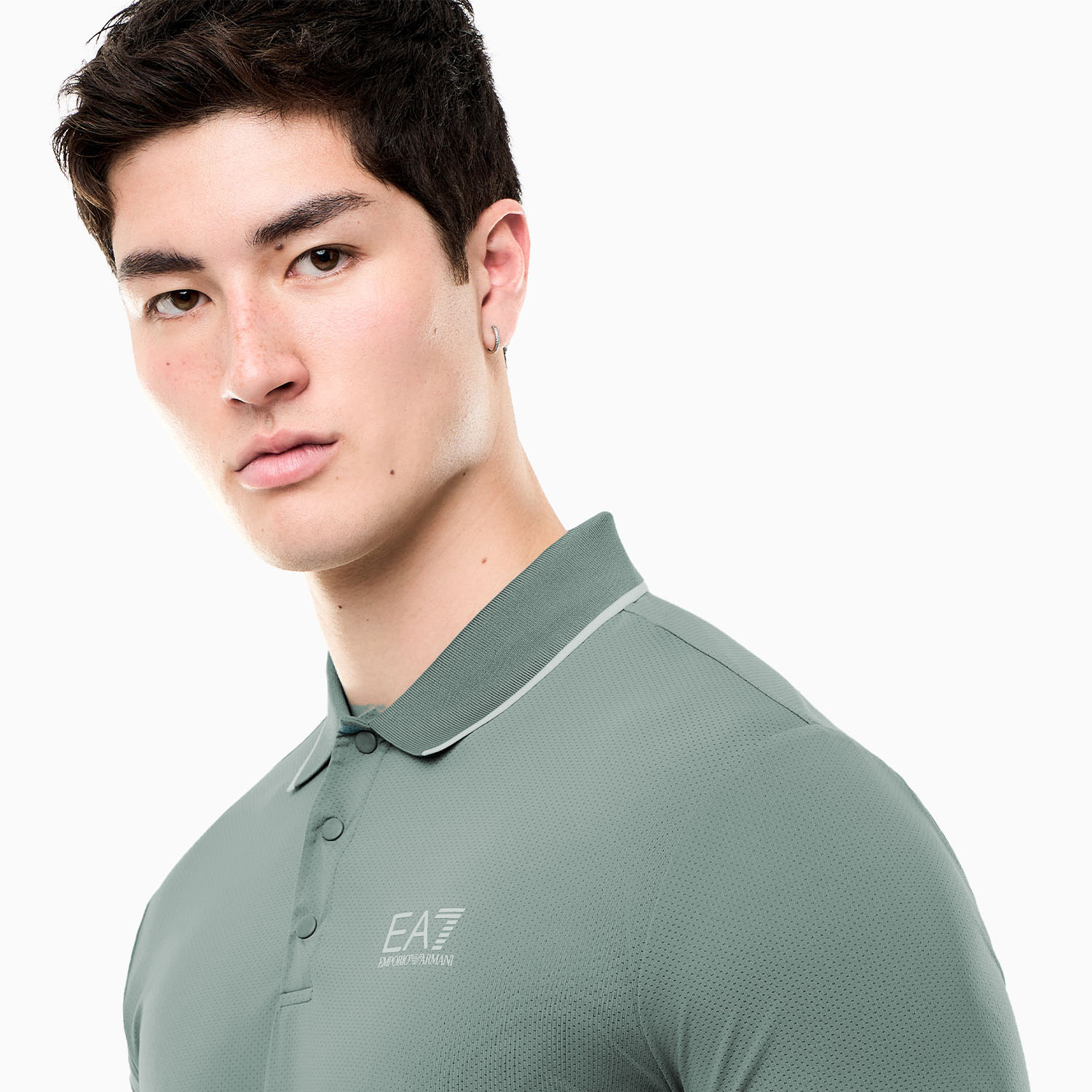 EA7 Pro Match Polo - Silver Pine